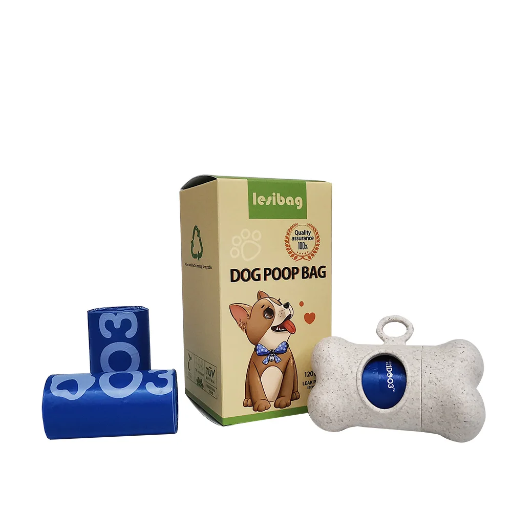100% Compostable Biodegradable Quality Pet Poop Cornstarch Made No Leaking Pet Waste Bag High Quality Biodegradable Dog Poop Bag