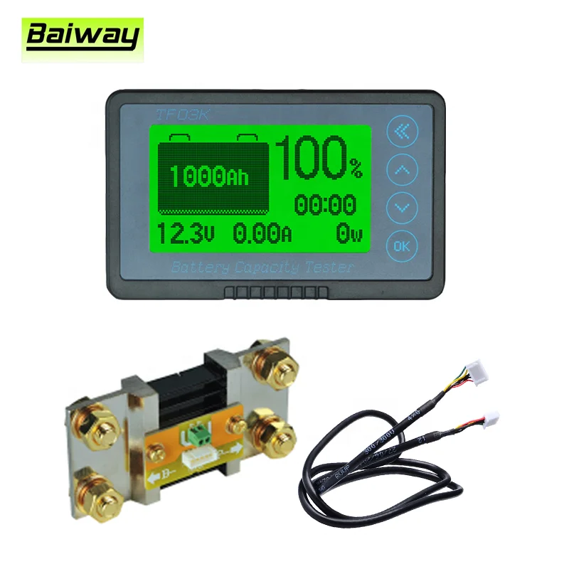 BW-TF03K 500A Универсальный ЖК-дисплей автомобиля свинцово-кислотная литиевых аккумулятора монитор емкость батареи индикатор уровня Coulombmeter тестер