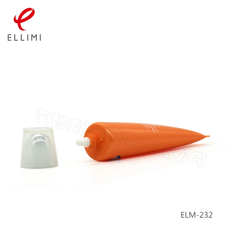 30mm Acrylic Four-Corner Snap Cap Tube ELM-232 with MS Exterior PP Inner Cap for Sunscreen BB Cream Isolation Cream Packaging