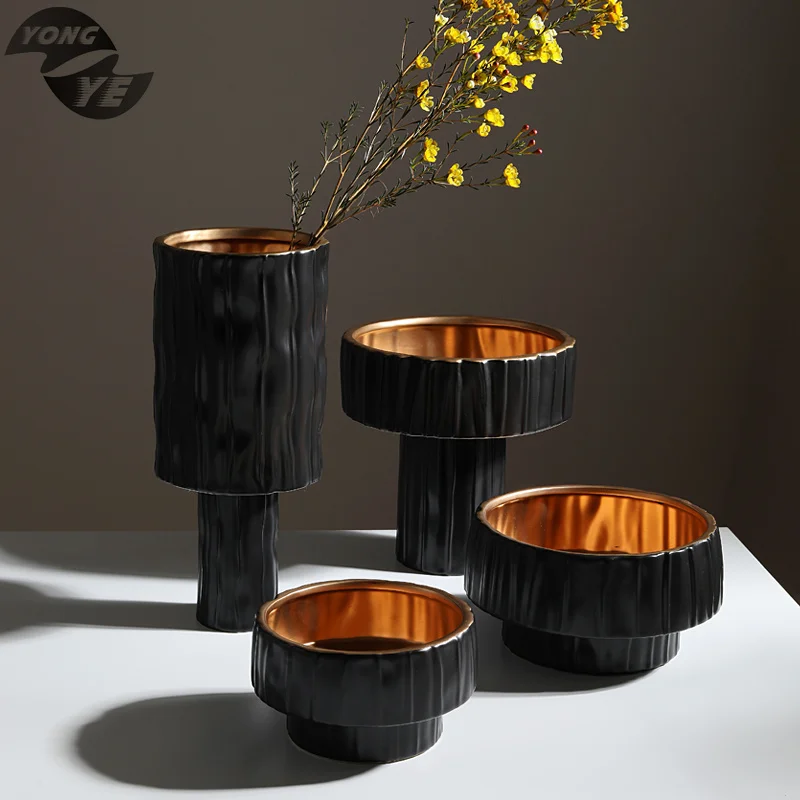Modern Ceramic Origami Basin Creative Vase Fashion Nordic Hotel Model Room Home Crafts Decorations Ornaments