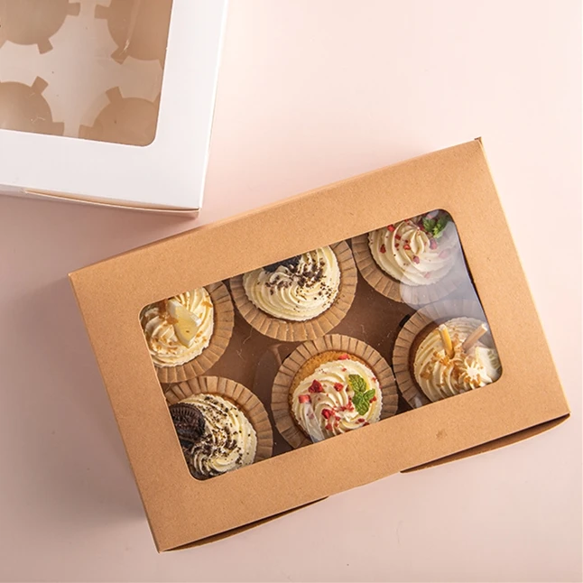 Hot Sale Bulk Cake Cup Food Wrapping Kraft Paper Takeaway Paper Packaging Cake Box