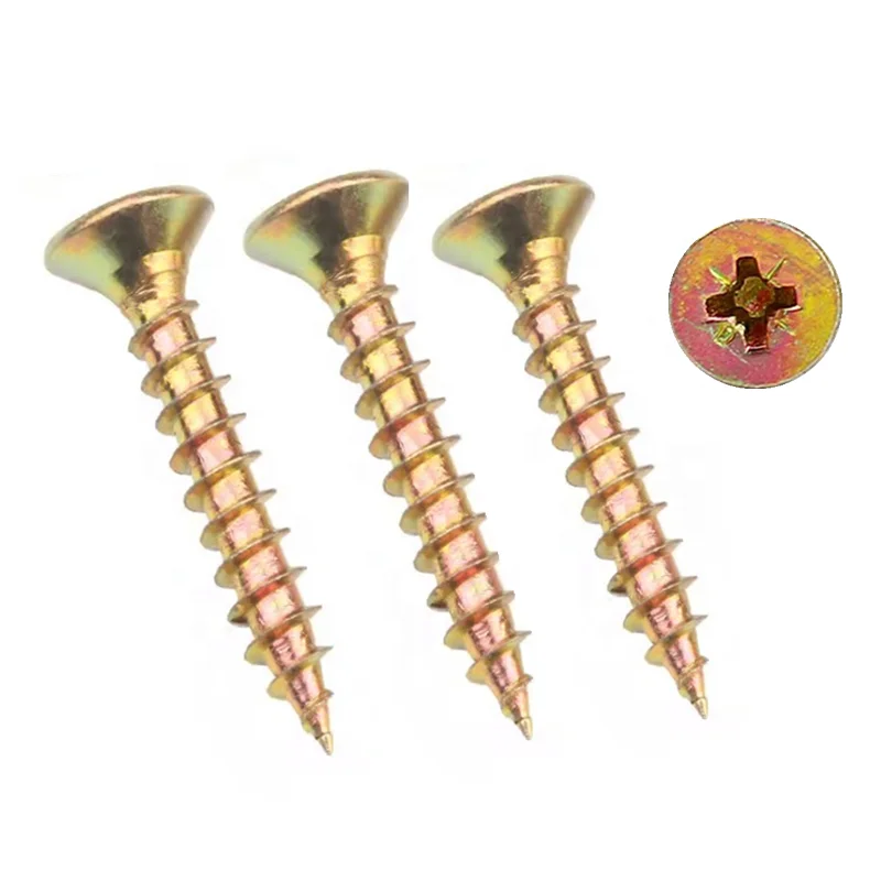 Factory Sell Black White Zinc Flat Head Self Tapping Wooden Chipboard Screw