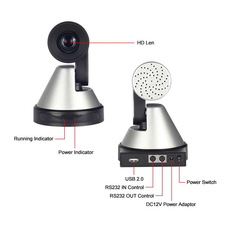 High Quality Wholesale All-In-One 10X Zoom Fixed Focus Pan Tilt Hd Video Conference Camera