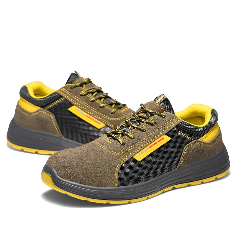 Hot sales anti slip working footwear fashionable anti smashing lightweight men sneakers safety shoes for engineers