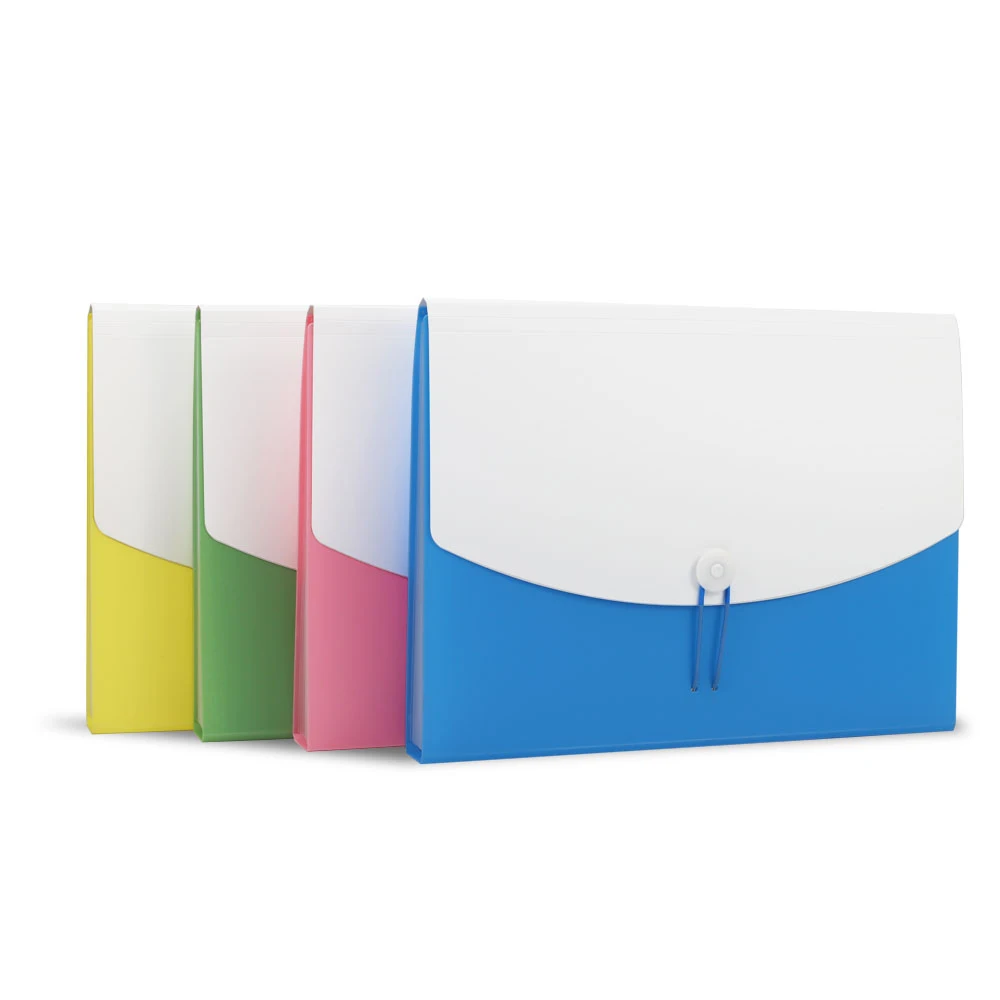 PP material A4 size 12 pages color organ inside page elastic cord sealing organ package