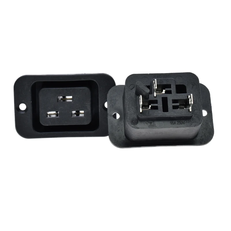 High quality IEC60320 C19 power socket with screw hole with certificate 16A250V female C19 power outlet for PDU UPS