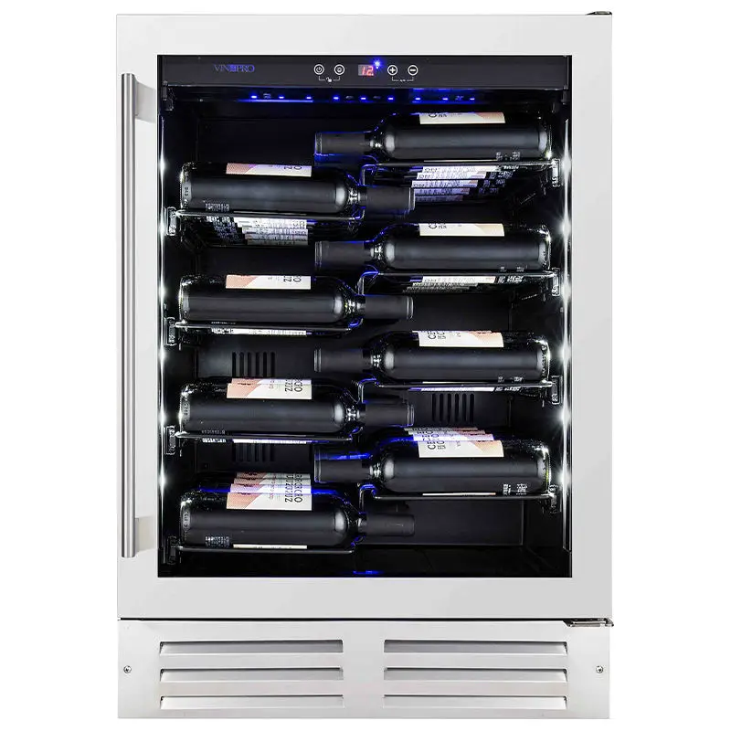 Vinopro 115V Professional Red Wine Cooler Refrigerator Glass Door Wine Cellar 40 Bottles Single Zone Smart Fridge For Wine