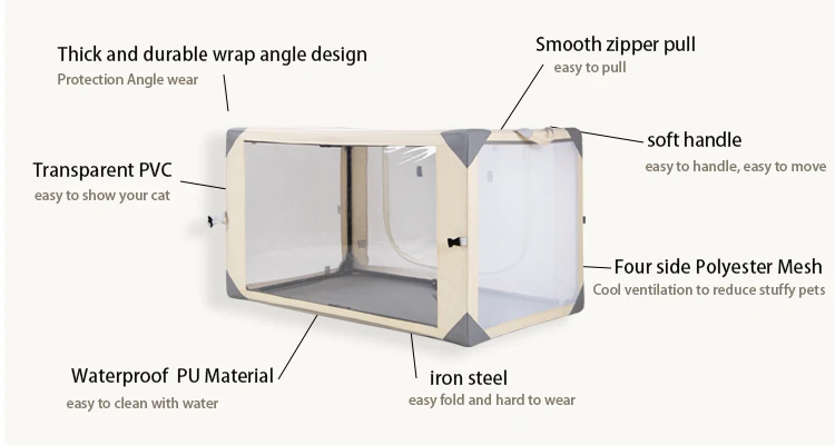 Factory wholesale competition breathable folding large cat show cage for cat and dog breeding cage