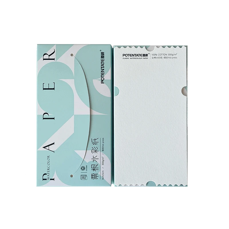 POTENTATE 032881 20Sheets 300g Watercolor Paper Fine Lines Stamp Postcard Ticket Stub Paper Painting Art Supplies