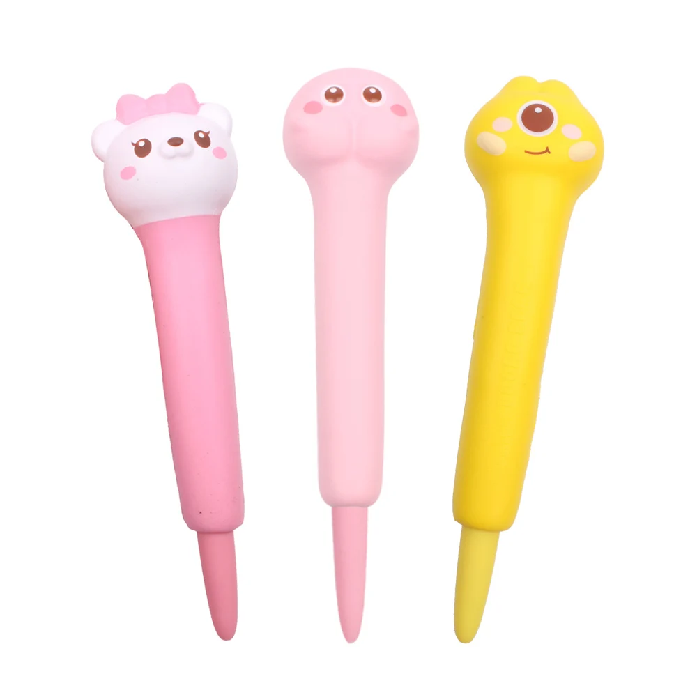 Squishies Cute Bear Animal Pencil Toppers Grips Holder Kawaii Slow Rising Stress Relief Squeeze Toy