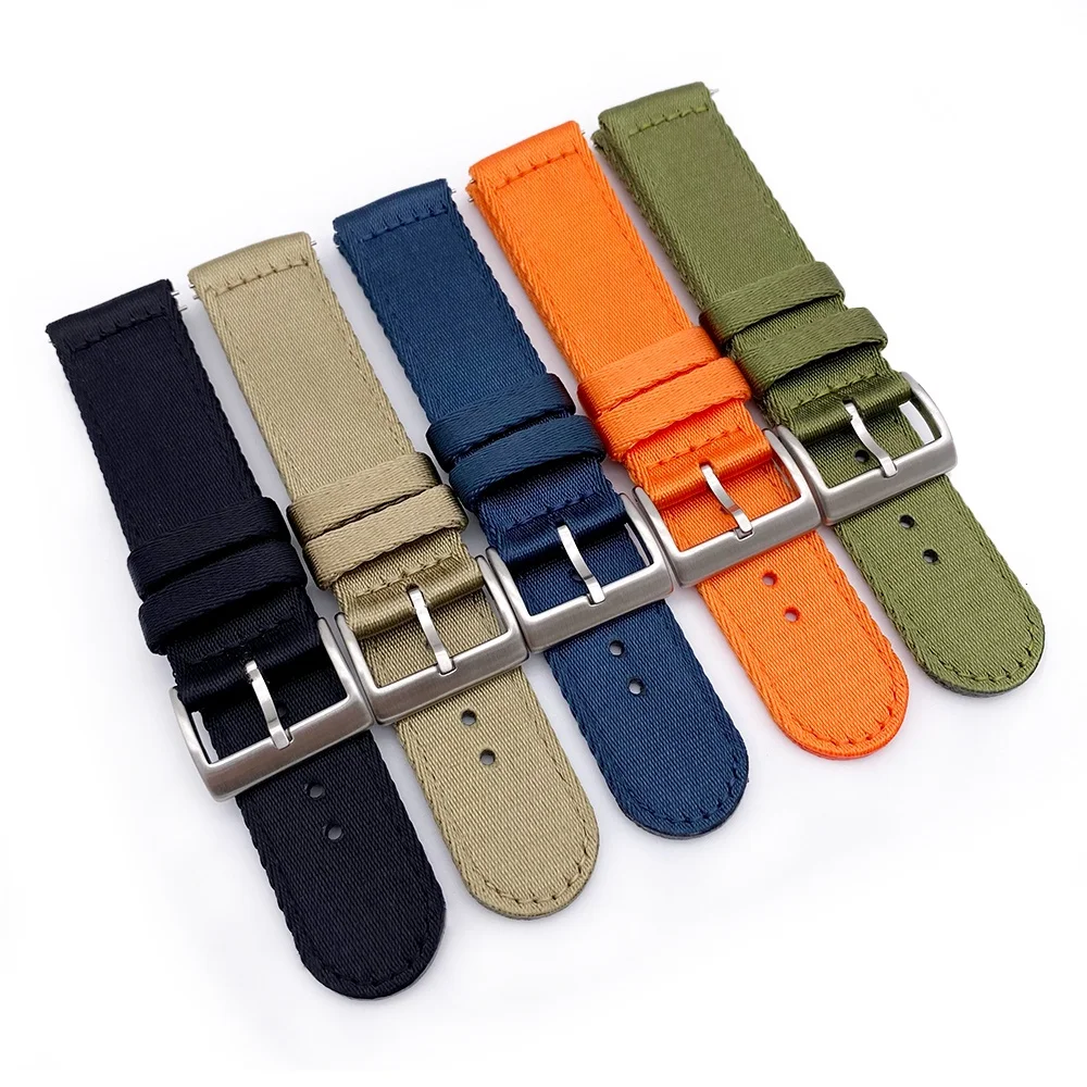 Custom LOGO 18mm 20mm 22mm Two piece Quick Release Watch Band Seatbelt Nylon Watch Strap