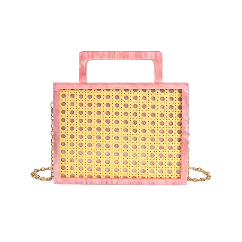 Rattan cane handbags designer bags wallet purse handbags luxury acrylic clutch bag evening bags for women