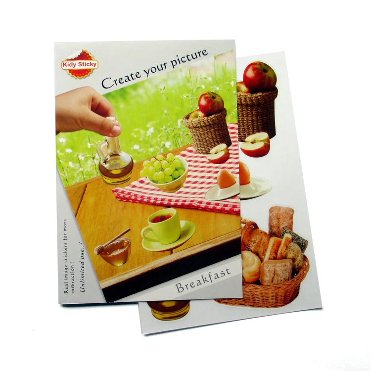 Custom Kids Activity Scenes stickers With Background Pad Reusable Sticker Album Set