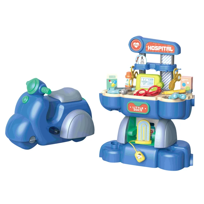 DIY motorcycle doctor set medical toys 2in1 pretend play toys simulative children kids doctor toy with 39pcs accessories