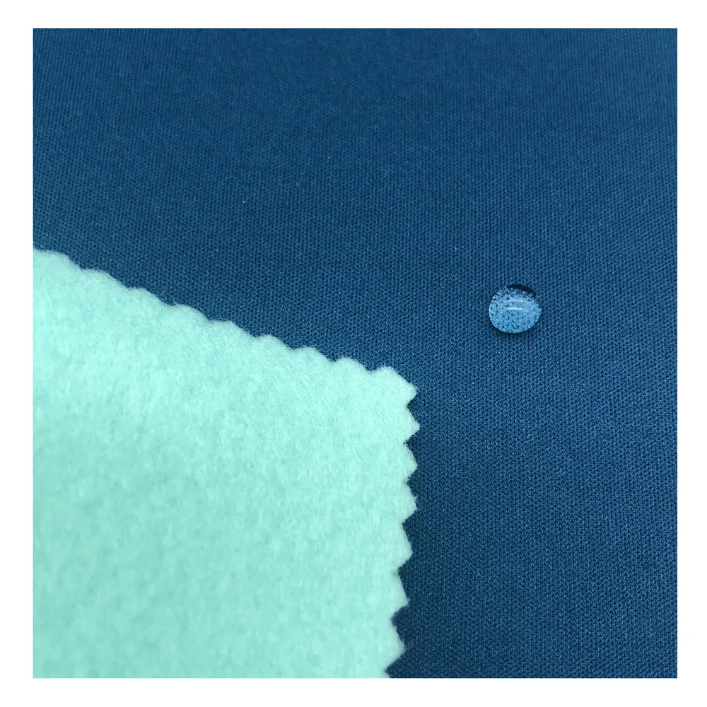 Трикотажная ткань из 100% полиэстера, Водонепроницаемая дышащая полиуретановая мембрана, связанная с полярным флисом для одежды