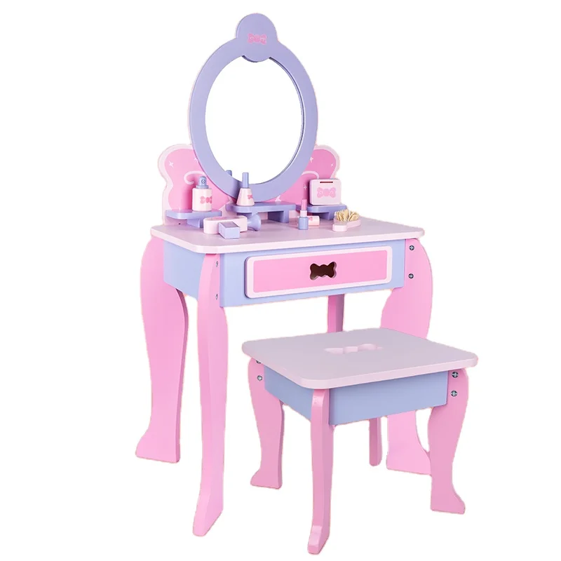 
Factory can be customized items Plastic girls dresser set for the kids pretend play wooden toy set 