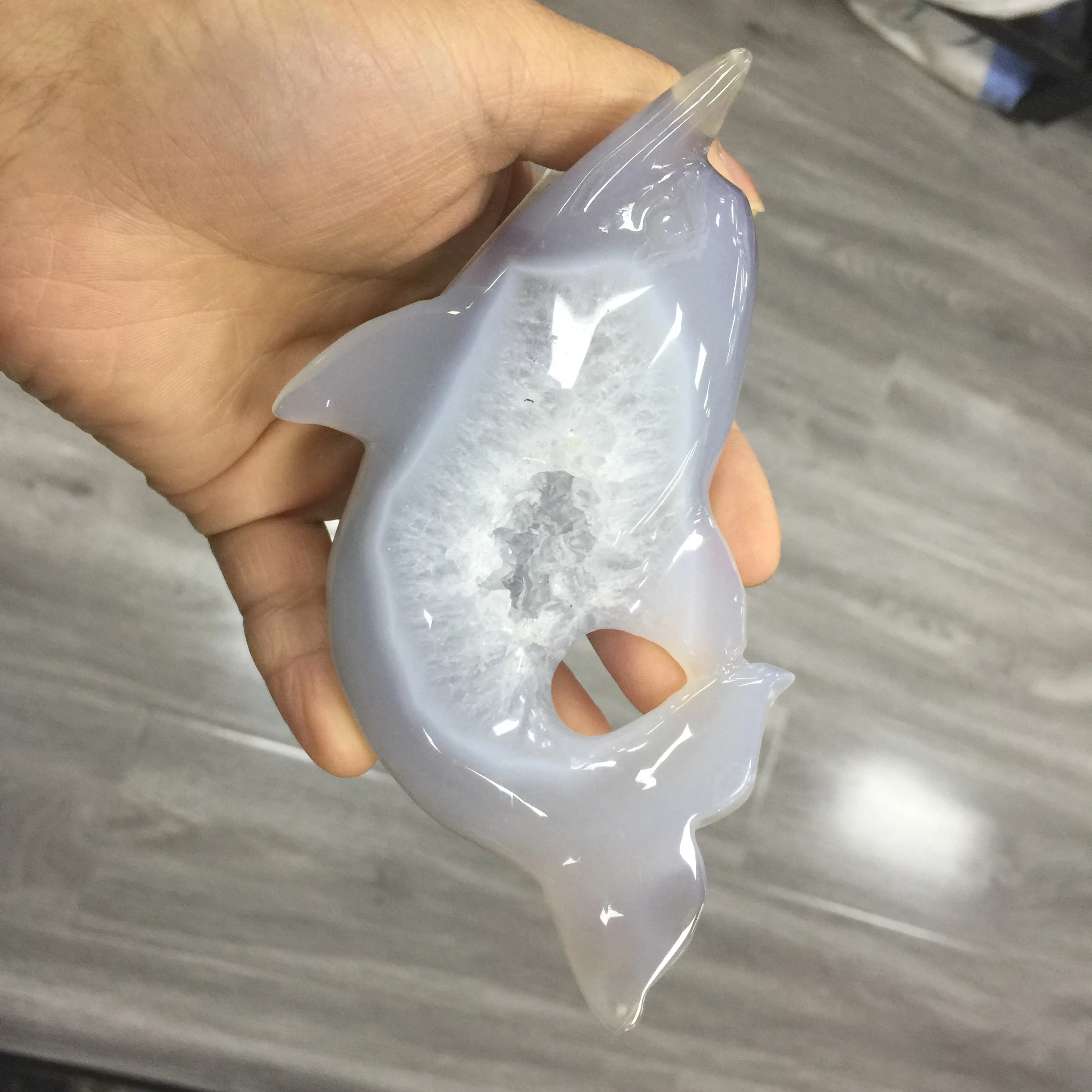 Folk crafts natural crystals agate geode druzy dolphin for gift or decoration