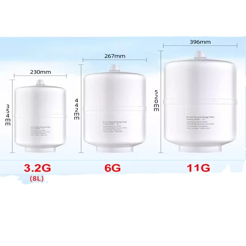 3.2  4 Gallon tank carbon steel for UF Manual machine CE 5 stage under-sink drinking machine purified water storage