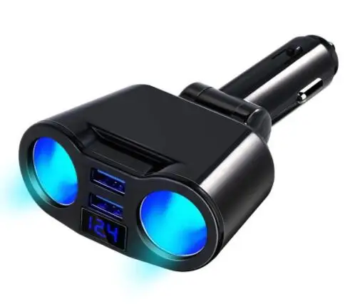 Car Cigarette Lighter Splitter 5v 3.1a Rotating Dual Usb Ports Car Charger With Led Display Charging