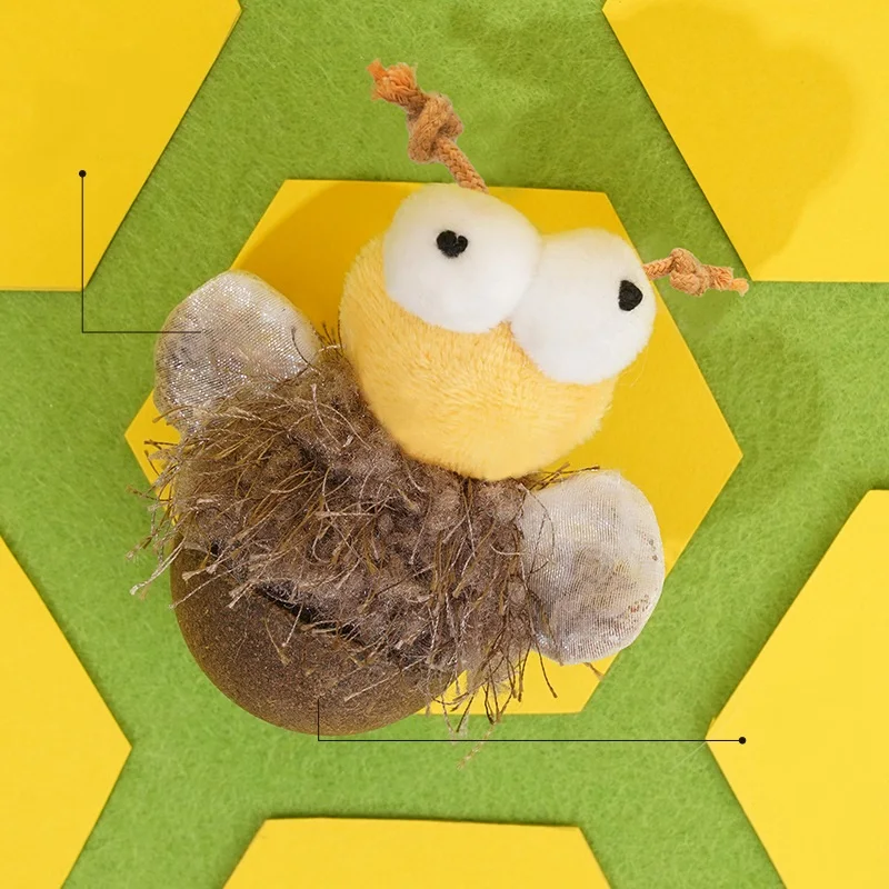 High quality small bee tumbler SilverVine catnip ball cat toy