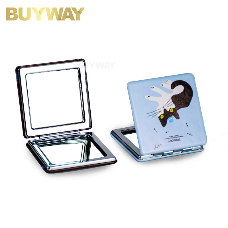 Hot Sale Portable Folded Double Sides Compact Vanity Custom Mirrors Pocket Mirror Making Up For Personalized Gift