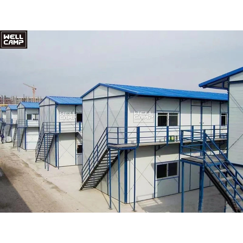 Hot selling affordable durable prefab labor camp knockdown houses firm steel structure temporary house