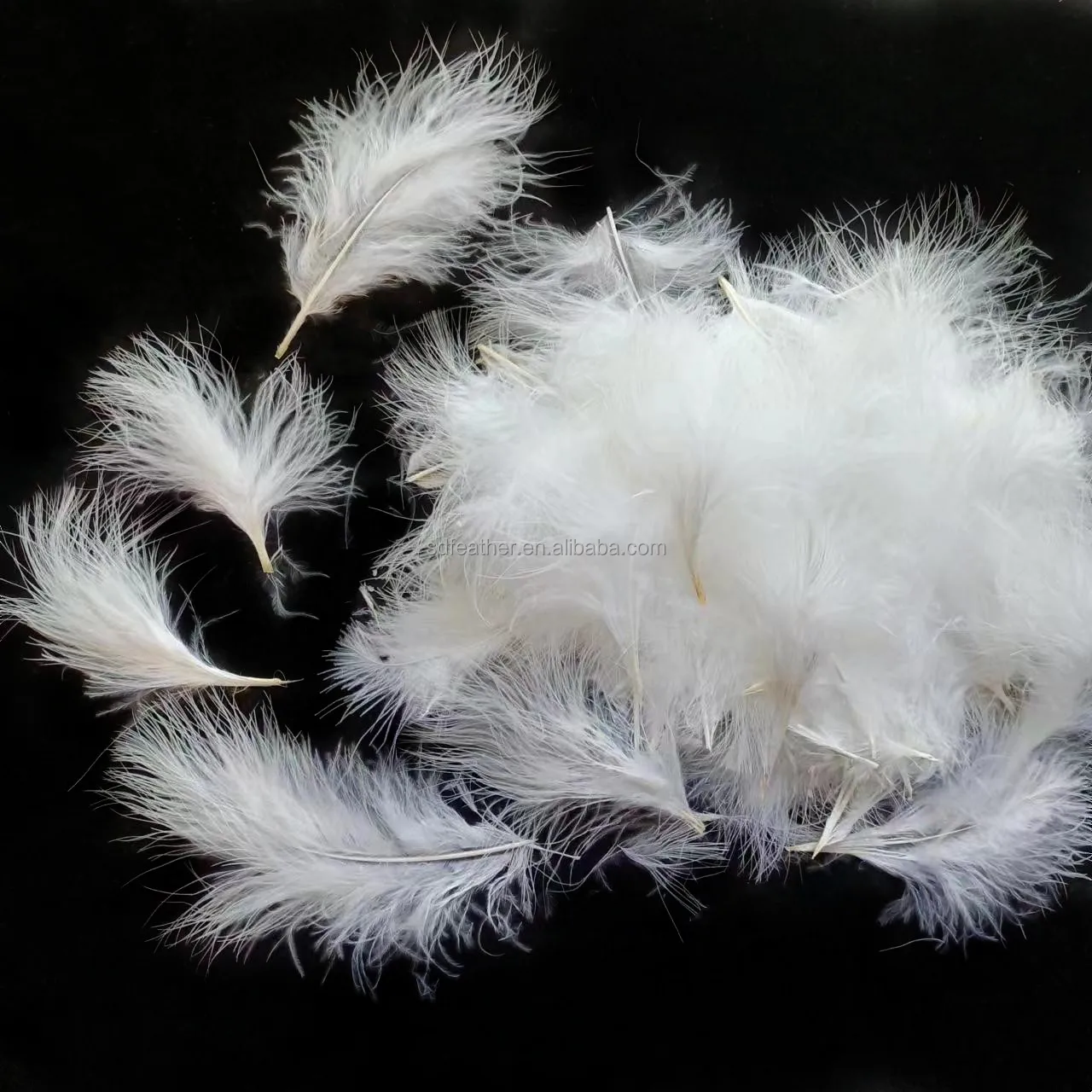 Turkey feathers 4-5' Bleached white Turkey fluffy marabou feathers  loose feather for dress costumes crafts decor  fly fishing