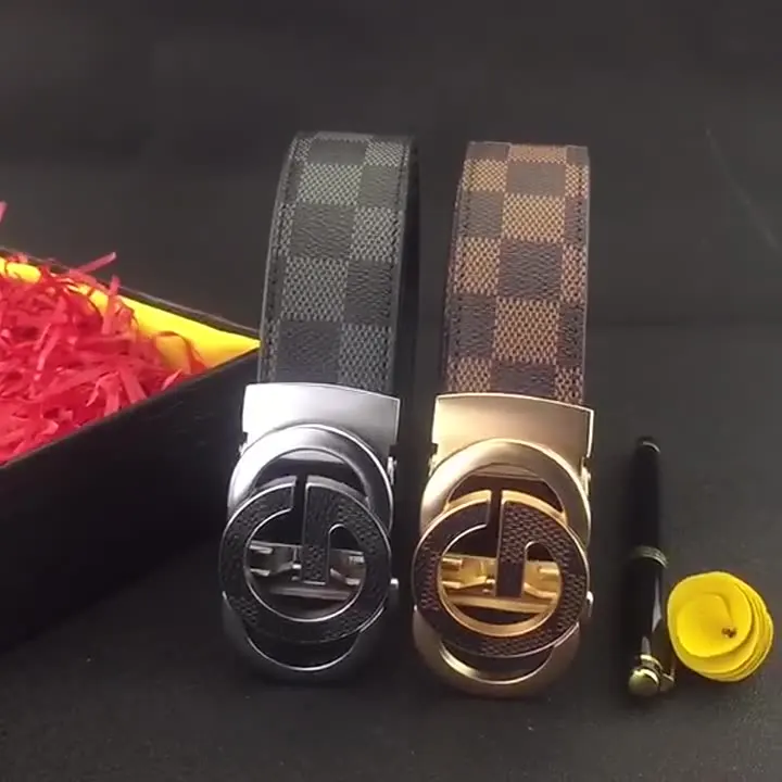 Wholesale Custom Fashion Lxurury Automatic Buckle Belt Business Men Genuine Leather Belts