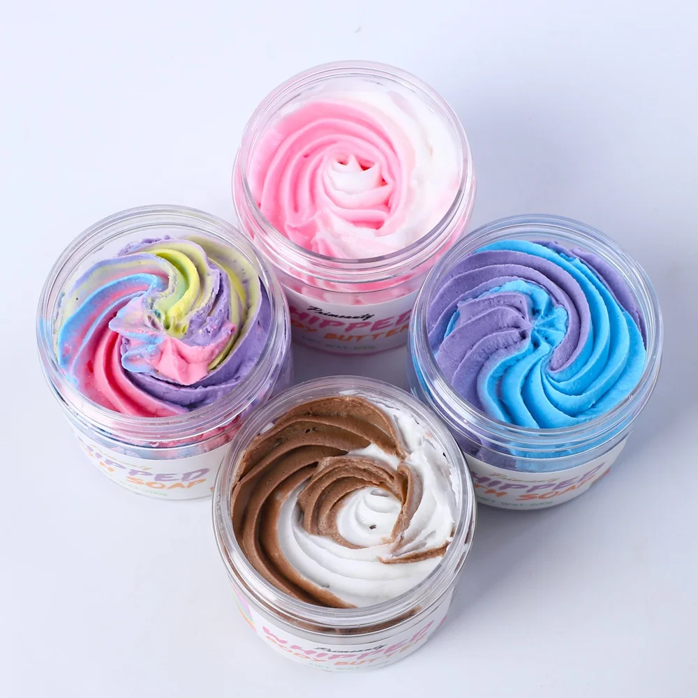 New Arrived Body Skin Lightening Moisturizing Nourishing Natural Organic Colorful Ice Cream Fruit Rainbow Whipped Body Butter