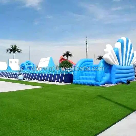 Commercial Rectangular Outdoors Metal Large Frame Amusement Water Park Swimming Pool With Filtration System