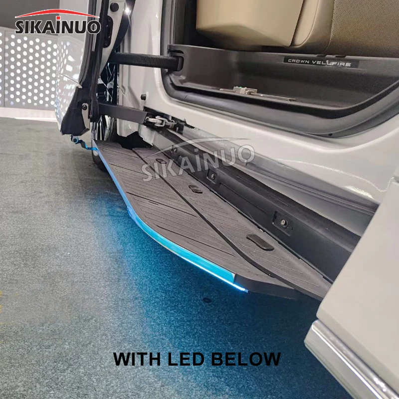 LED Side Steps Deployable Foot Pedals Exterior Automatic Footrest Nerf Bar For Toyota Noah Voxy R90 Year 2022+