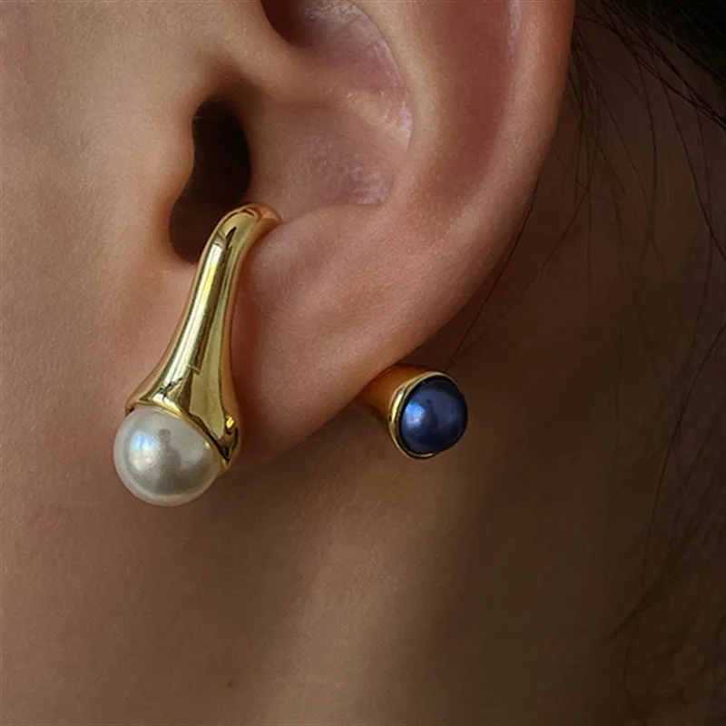 Retro Jewelry Natural Stone Earrings Gold Earrings Natural Stone Stud Earrings Gifts Jewelry For Women Girls With Pearls