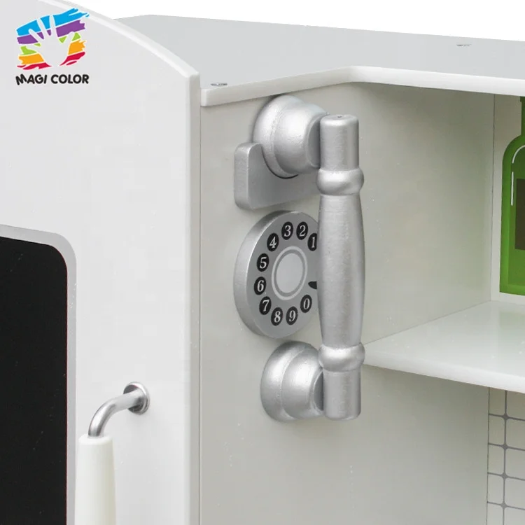 
Ready To Ship big children wooden white kitchen toy for pretend play W10C409 