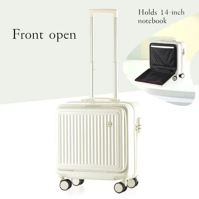 Custom carry on travel luggage with laptop compartment cabin suitcase with usb charging port business luggage trolley bag
