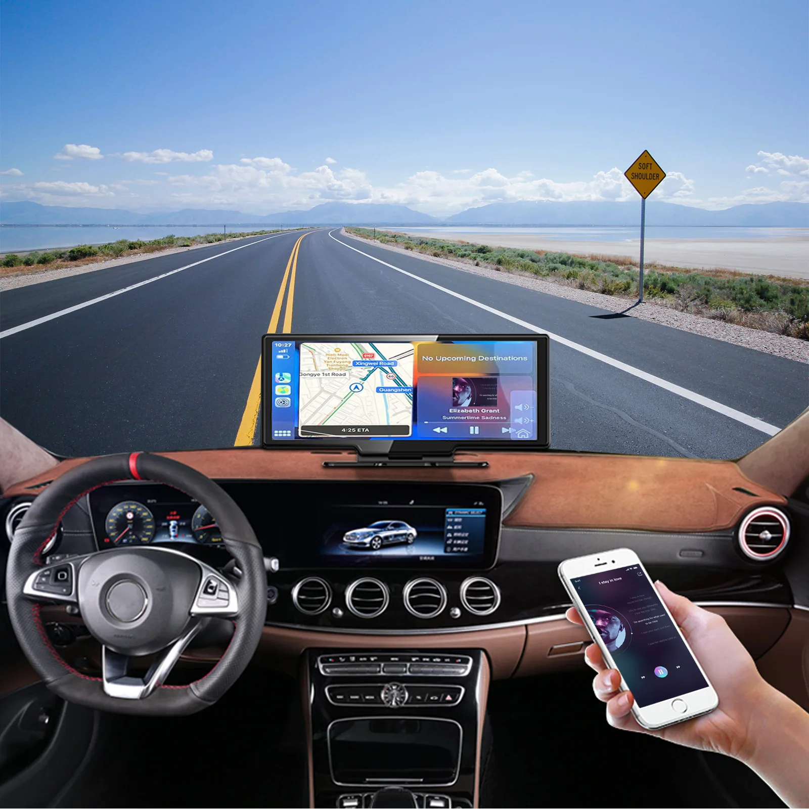 Universal Portable 10.26 Inch Car Stereo Carplay DVR Car Stereo DVD Degree Rotation Player Car Radio