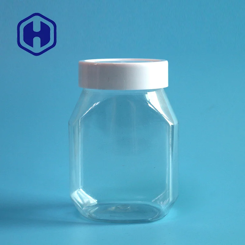 factory wholesale food grade 390ml 13oz empty plastic peanut butter jar with lid