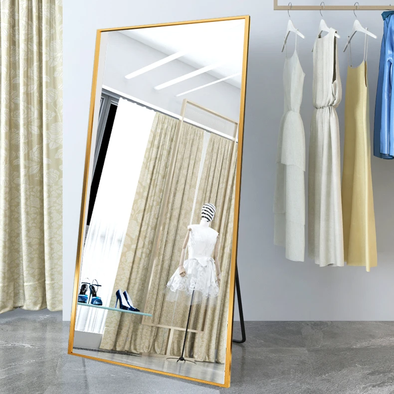 
Large Wall Aluminum Alloy Frame Mirror Floor Vanity Dressing Palace Luxury Royal Mirror 