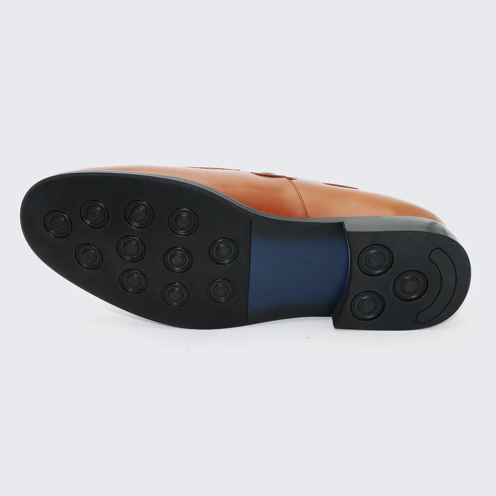 LANCI wholesale factory luxury genuine leather dress shoes red tassel loafers for men with custom logo