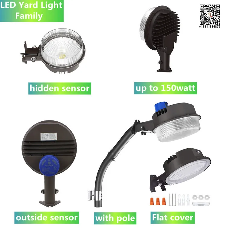 Factory 10KV  dusk to dawn sensor control CETL DLC 5 years warranty area lighting 120w 30w 50w 90w 70w 150w led barn light 100w
