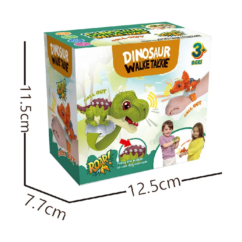 Cartoon dinosaur 2PCS kids walkie talkie toy 985FT long range walkie talkie dinosaur toy set inter phone toys children
