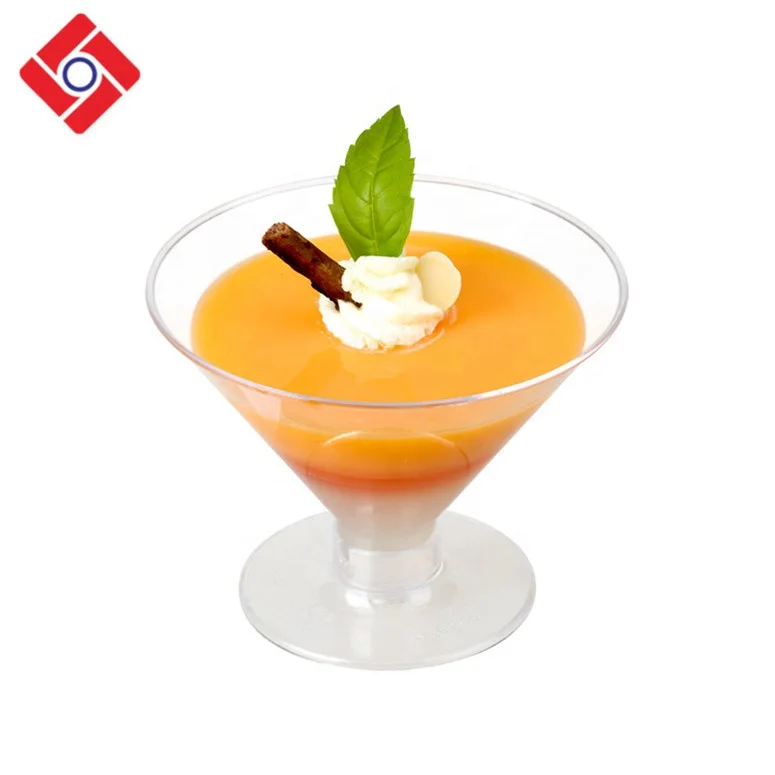Fashion Design Disposable  Pudding Jelly Fruit Cocktail In Plastic Cup,Plastic Wine Glasses