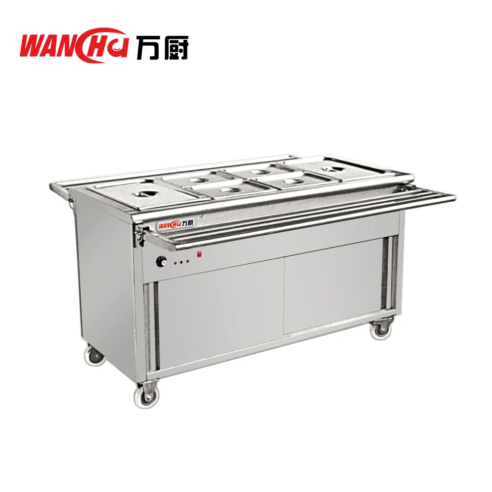 Factory Buffet Restaurant Electric Bain Marie Server Showcase Dubai Industrial Fast Hot Food Warmer Steam Commercial Work Table