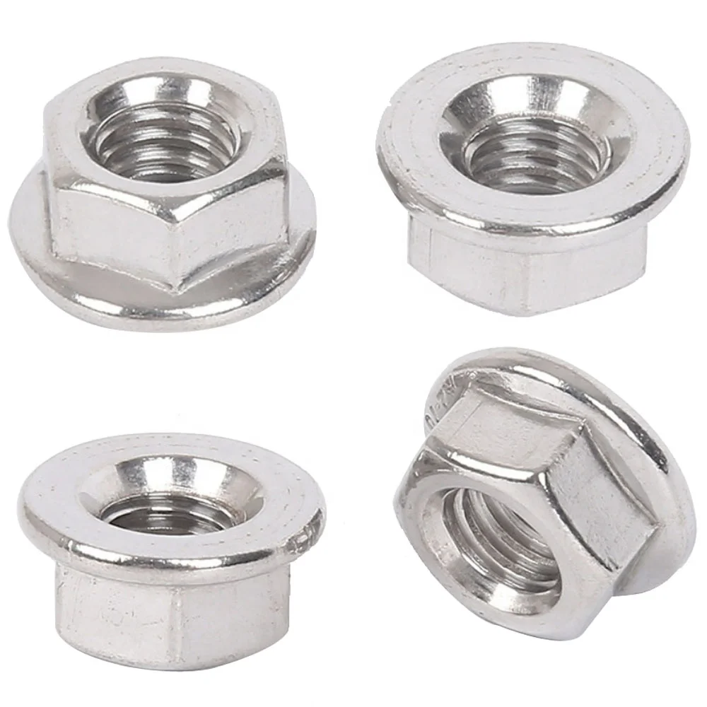 Flange nut zinc plated quick heavy hexagon insert stainless steel m2 m6 m8 m10 m12 m28 hex nylon lock hex flange nut