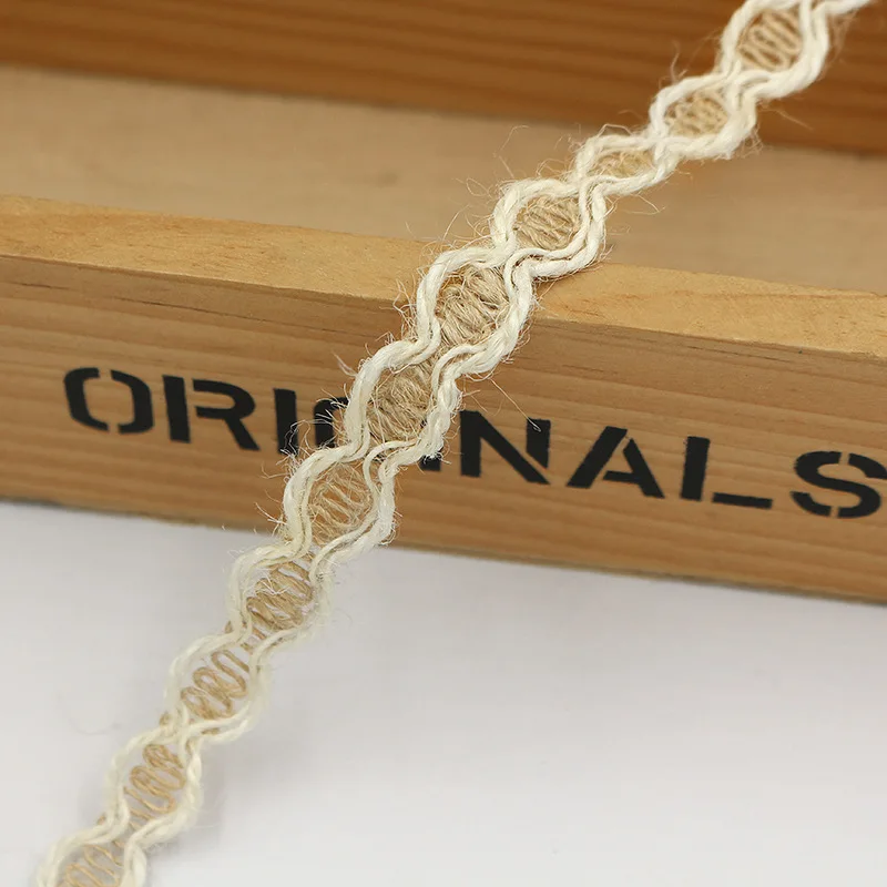 Twine Ribbon Decor Burlap Rope lace Hollow Flower Pattern Jute Twine For Home Decoration