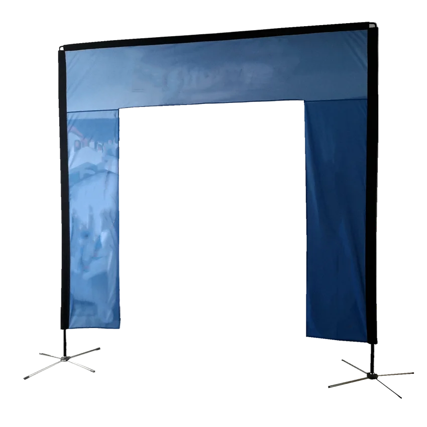 Weihai Wisezone top selling 3m 4m event banner gate custom logo easy promotion 4 meter run sport used door banner frame