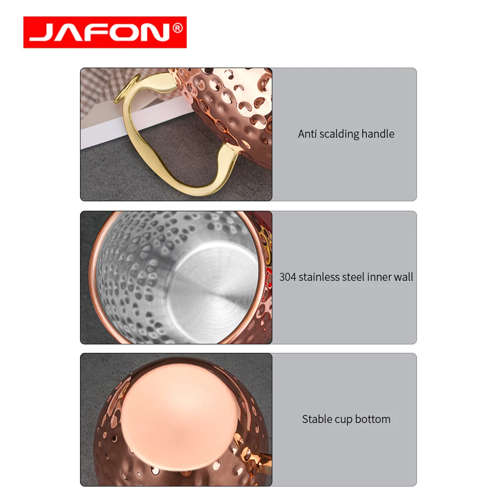 Wholesale High quality Stainless Steel Classical Hammered Moscow Mule Mug Wedding Wine Cup Party Beer Cocktail Cup Copper Mug