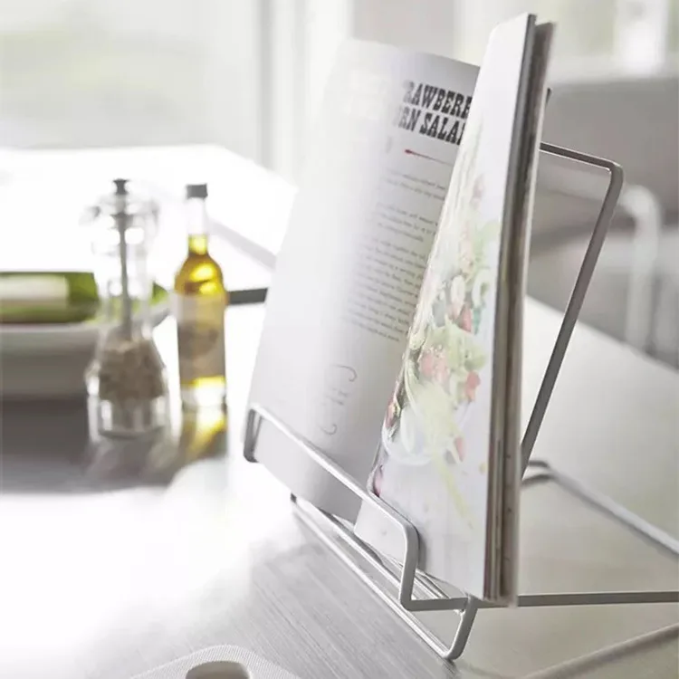 
High Quality Metal Folding Bookend White Iron Book Stand Holder 
