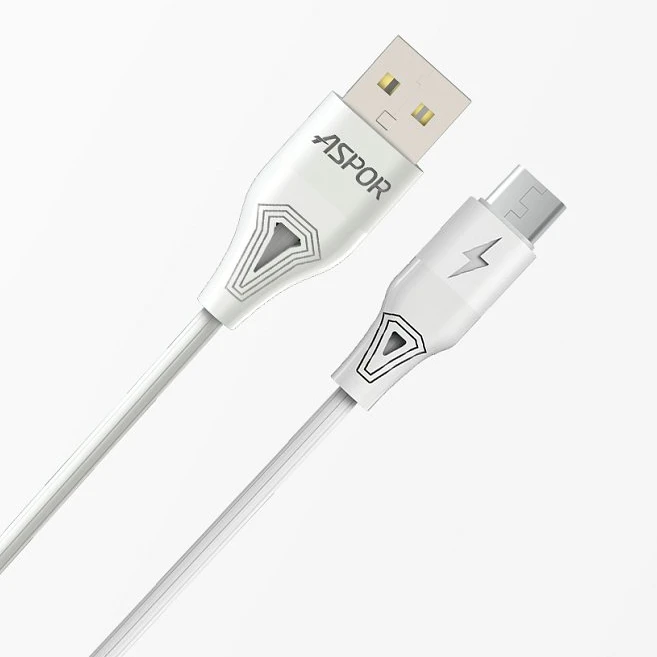 ASPOR 1M Length 2.4A Fast Charge Cable PVC White Date Cable For Type-C