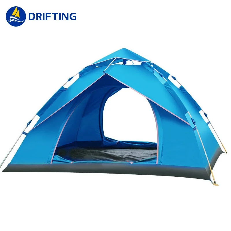 Family Outdoor Swag Large Canvas Folding Camping Tent 3-4 Person Portable Fully Automatic Tent
