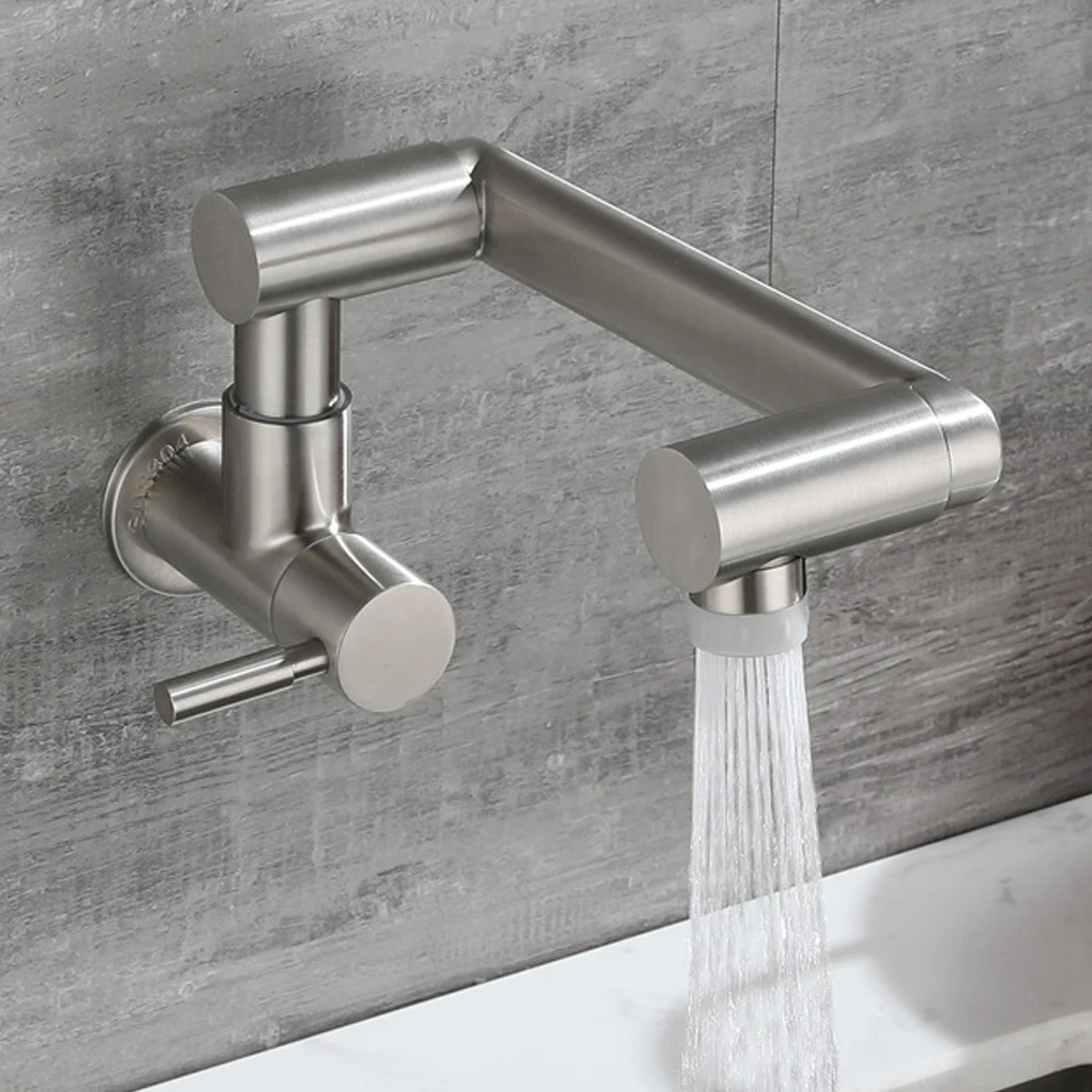 Faucet Wall Mount Commercial Stainless Steel Kitchen Sink simple design folding water Faucet
